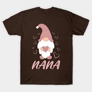 Nana Gnome Valentine's Day Gifts For Grandma T-Shirt